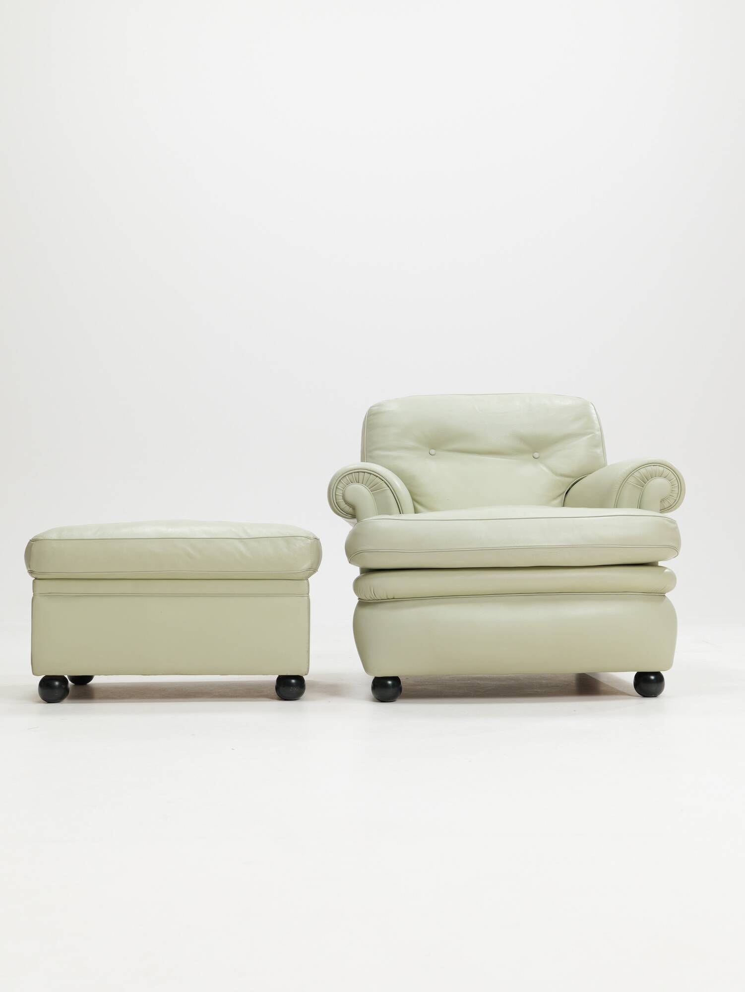 Poltrona Frau 'Dream B' armchair and ottoman, Italy, 1980s