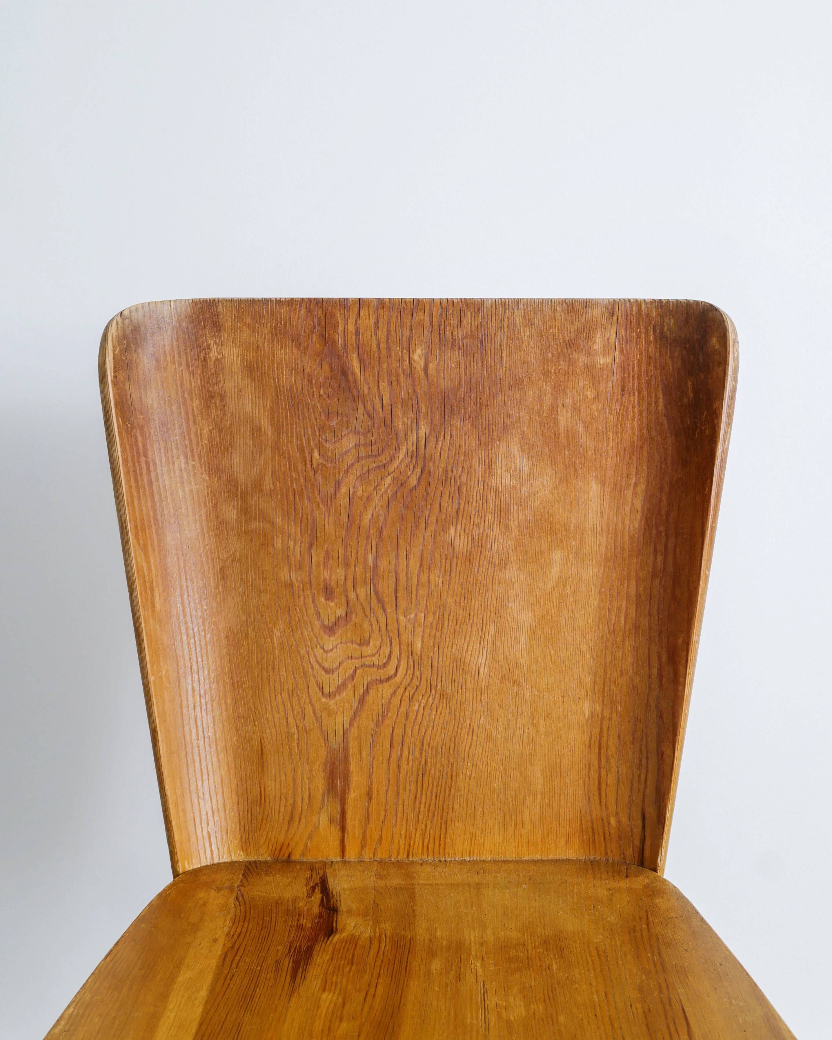 Vintage Swedish Pine Wooden Dining Chairs by Göran Malmvall, 1940s