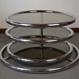 Vintage coffee table with 70s swivel trays
