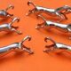 Suite of 6 knife holders "Horse at gallop" Silver metal