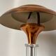 Art Deco mushroom table lamp in glass and copper
