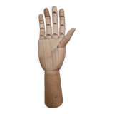 Large articulated wooden hand