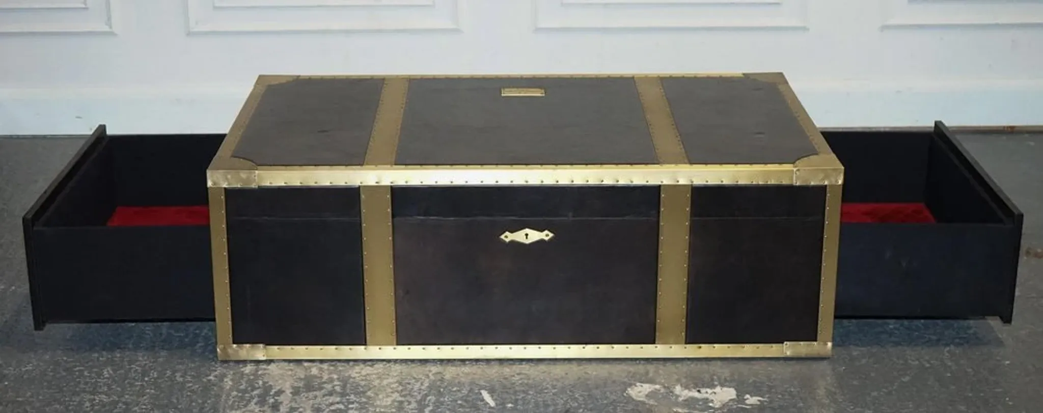 Cumberland Coffee Table with Red Velvet Lining by Timothy Oulton