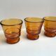 Set of 5 amber liquor glasses in duralex 60s molded glass