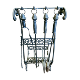 Fireplace, cast iron log holder