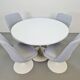 Chaises Tulipe Vintage et Table à Manger dans le style d'Eero Saarinen, années 1970, Ensemble de 5