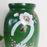 Vase en verre opalin, peint à la main, 1960