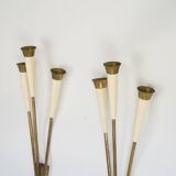 Mid-Century pair of large brass sconces attributable to Stilnovo. Italy 195