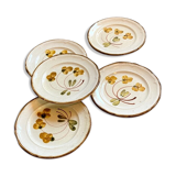 5 dessert plates in hand-painted Italian earthenware