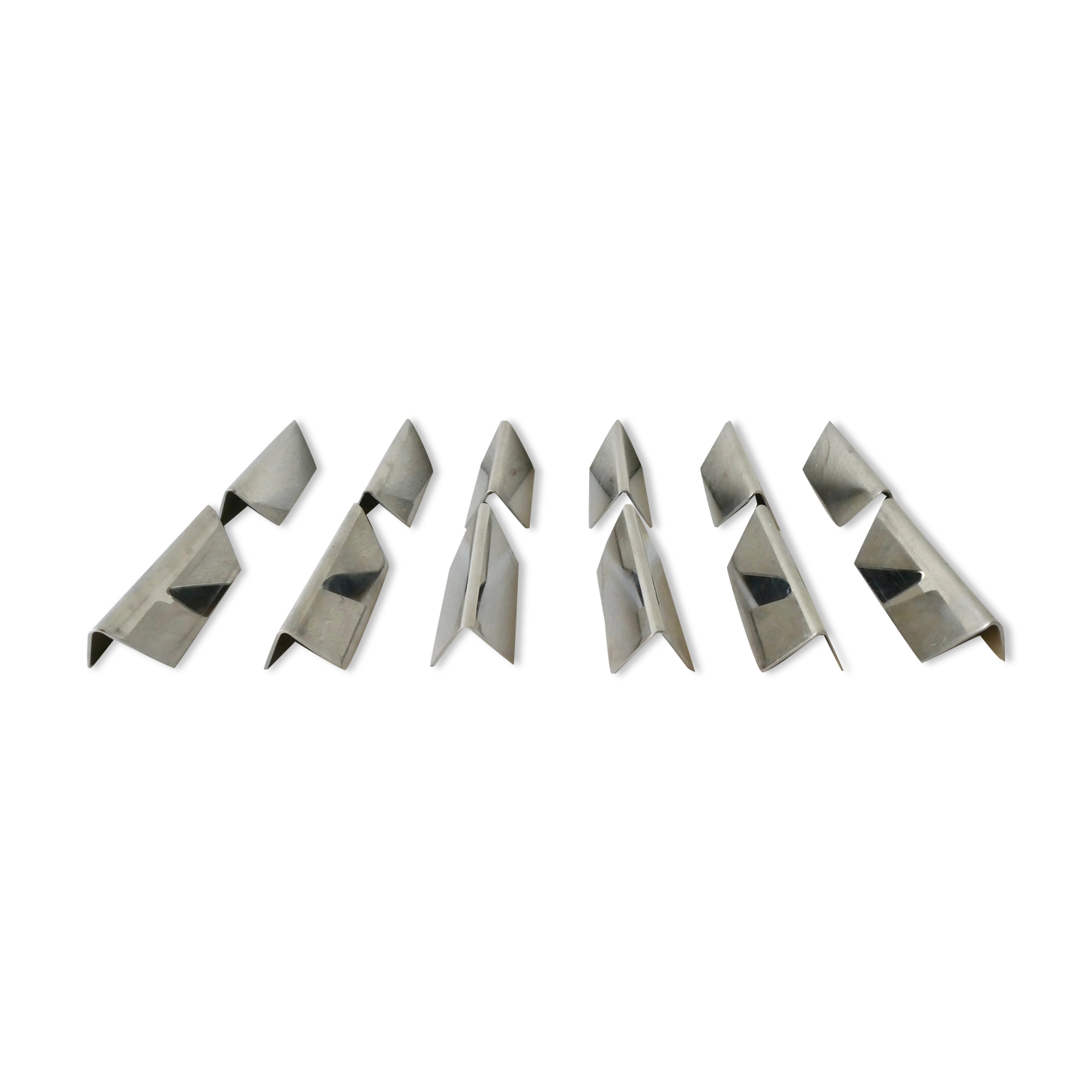 12 chrome metal knife holders