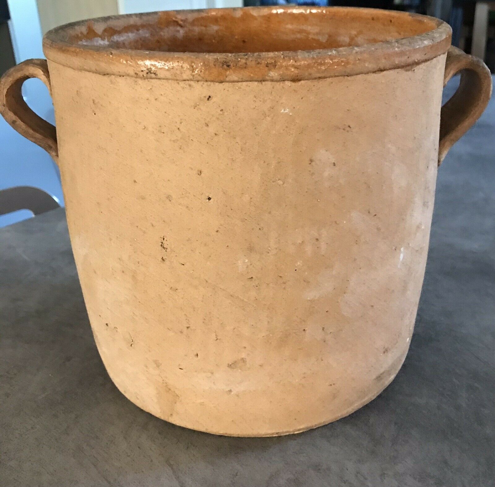 Pot a graisse terre cuite intérieur vernissé orangé sud ouest-
