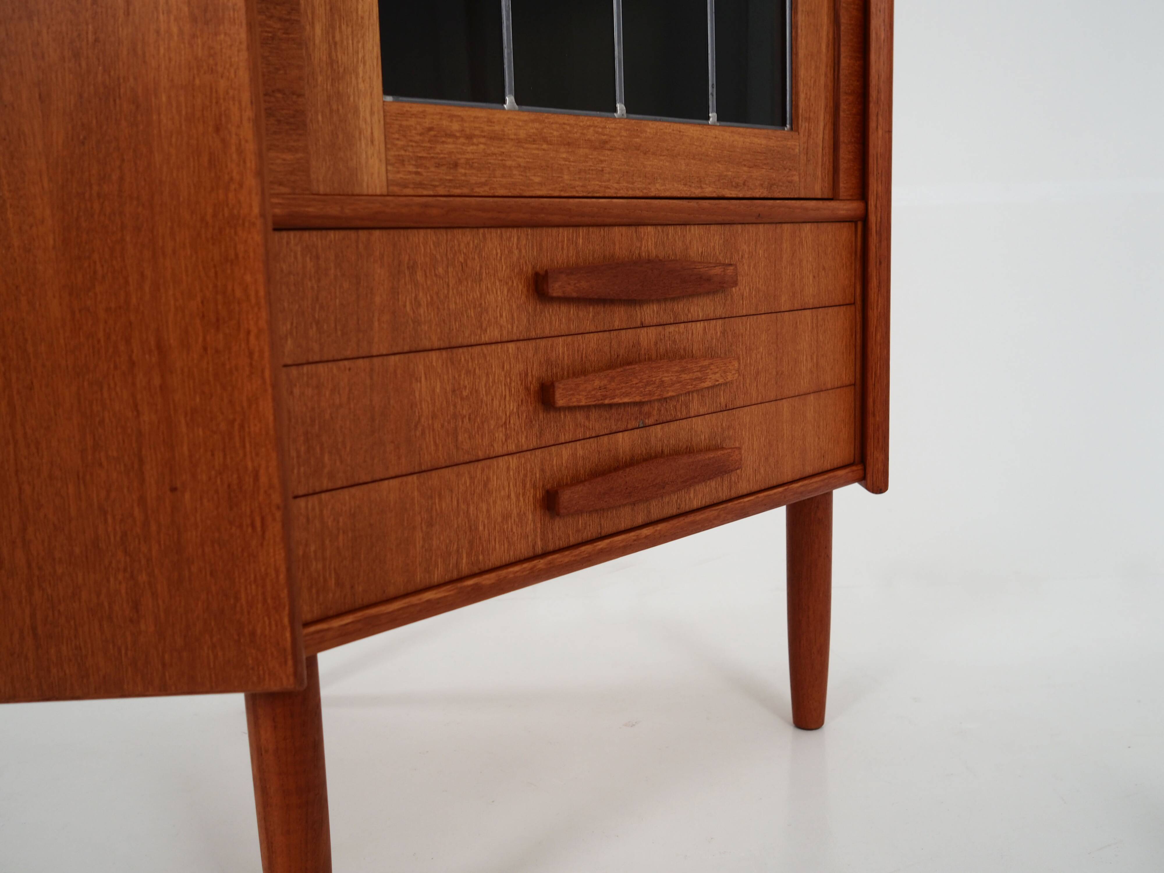 Teak corner showcase, Danish design, 1970s, production: Denmark