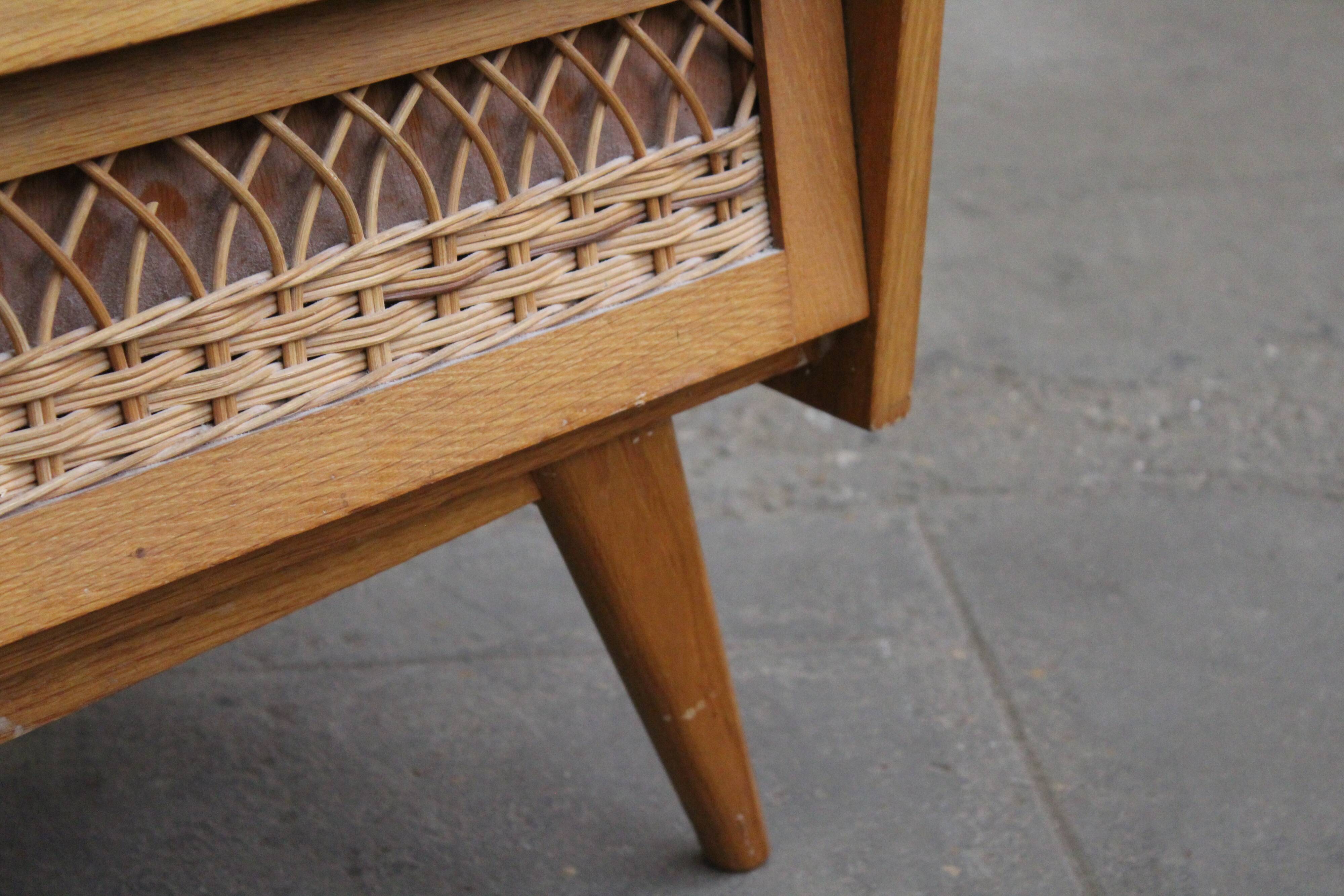 Vintage rattan dresser