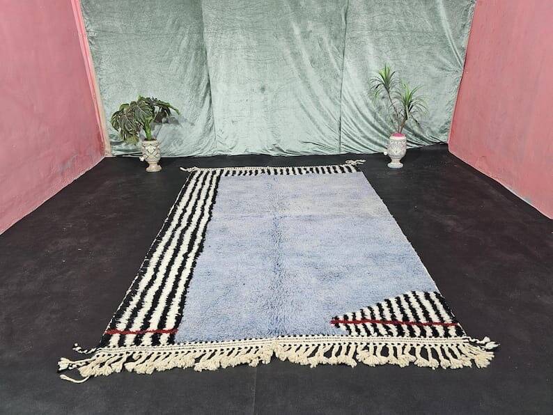Tapis berbère en laine pure traditionnelle taille 200 x 300 cm
