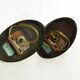 Pair of brass swan collar wall light old tulip glass. Year 60