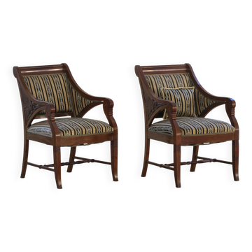 Paire de fauteuils Art nouveau en acajou, Thorvald Bindesbøll, début des années 1900