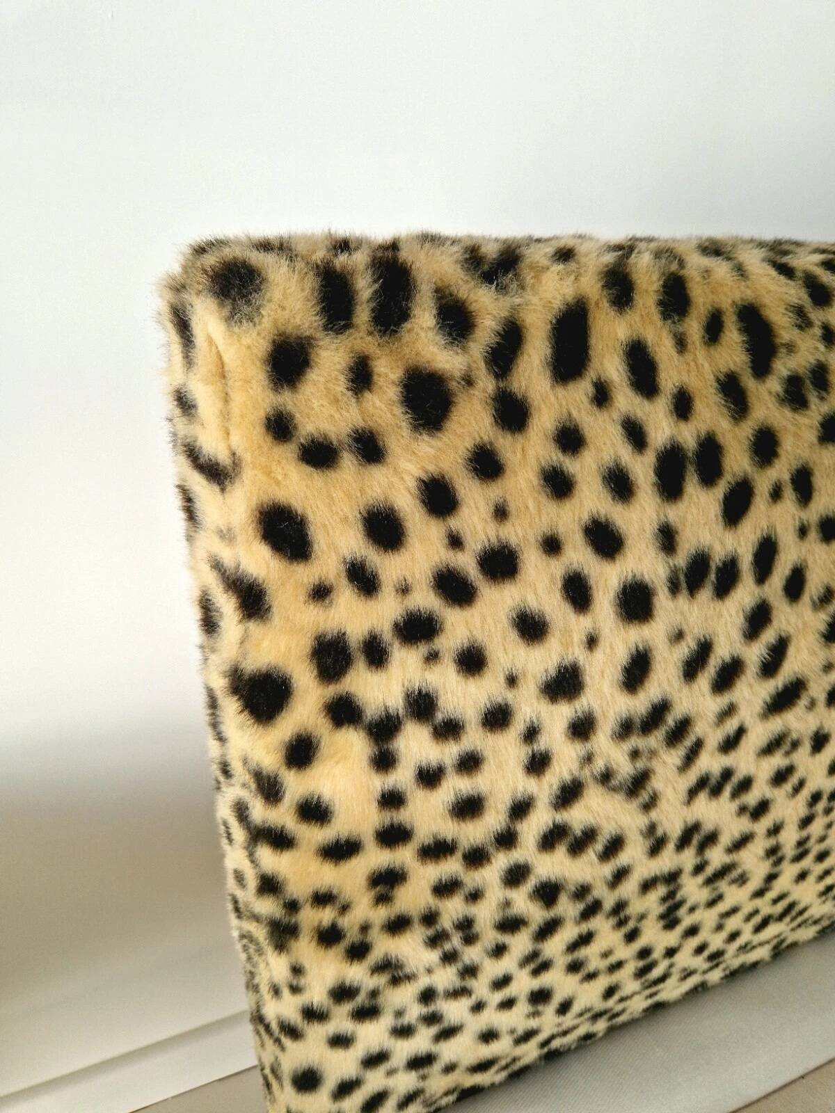 Vintage leopard print bed frame, Hollywood Regency style.