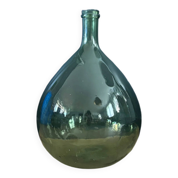 Antique green glass carafe