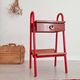 Small piece of furniture - boarding school type bedside table wood red metal