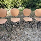 4 vintage faux leather chairs