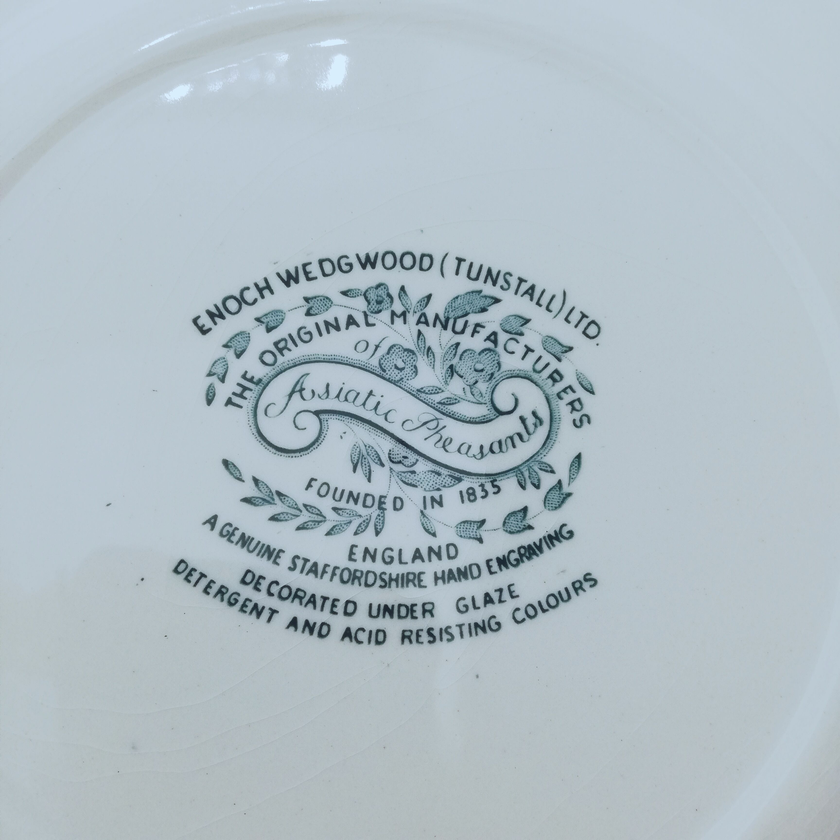 6 earthenware plates Enoch Wedgewood décor "asiatic pheasants"