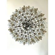 Luxury Contemporary Poliedro Murano Glass Chandelier in Brunish Finish