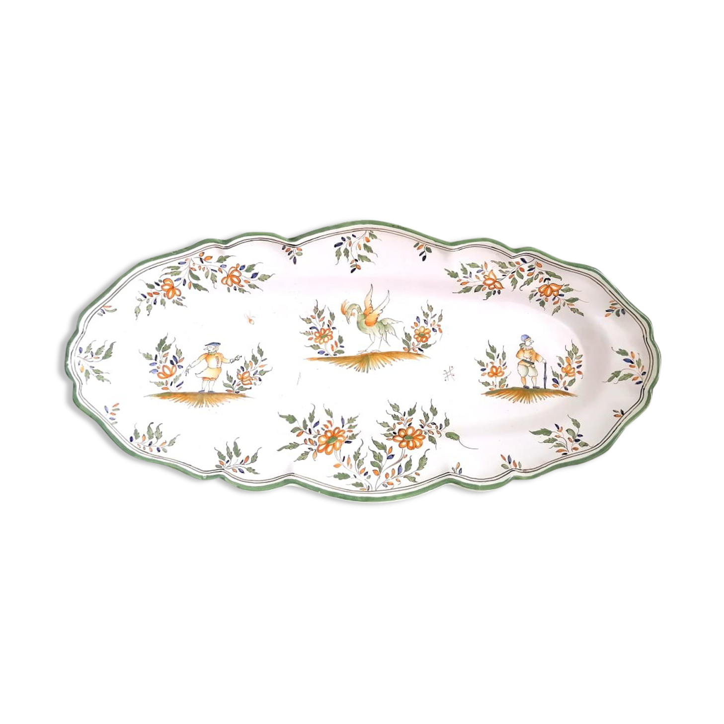 Large dish in Moustiers earthenware