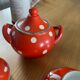 Coffee service with polka dots blancs sarreguemines