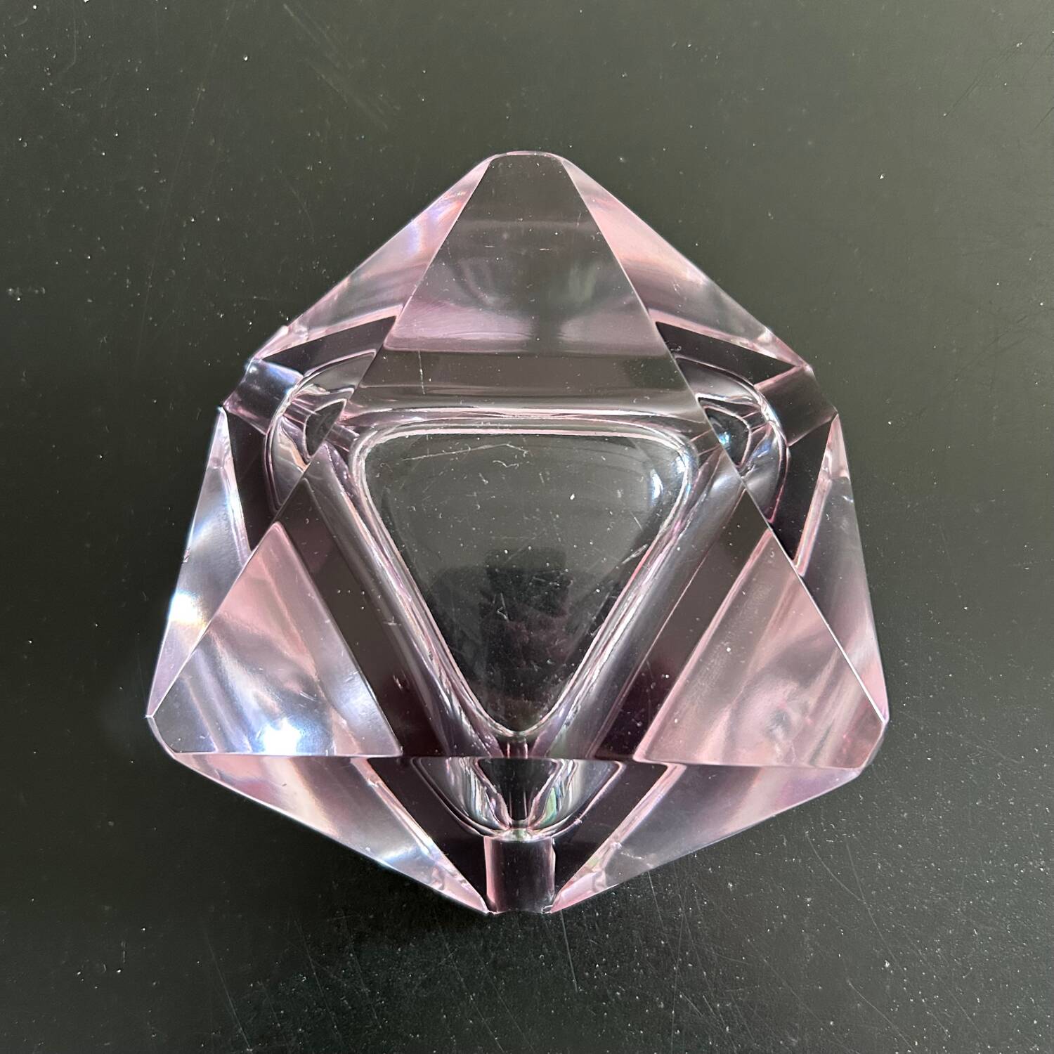 Pink crystal ashtray