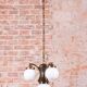 Art Deco Dissociative Chandelier in Brass and Opaline Glass, Czech, 1920s