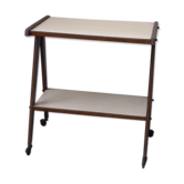 Service rolling feet wood and formica 1950