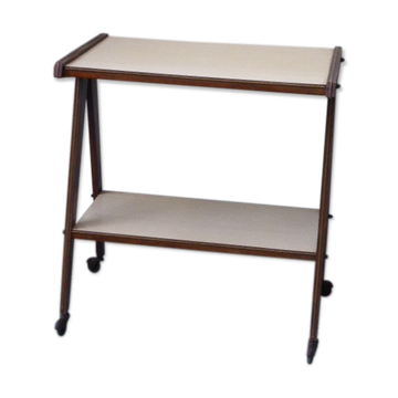 Service rolling feet wood and formica 1950