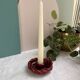 Twisted red earthenware candle holder - in the style of St Clément