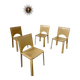 Lot 4 chairs all leather cream design 70s/80s Italy vintage