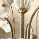 Murano chandelier with 3 iridescent flowers, 1980.