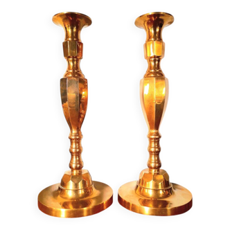Pair of brass candlesticks