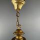 Pair of vintage amber blown glass lantern pendant lights, 20th century