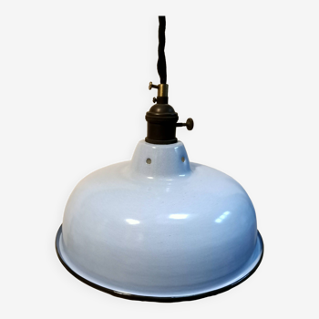 Vintage pendant light in Blue enameled sheet metal