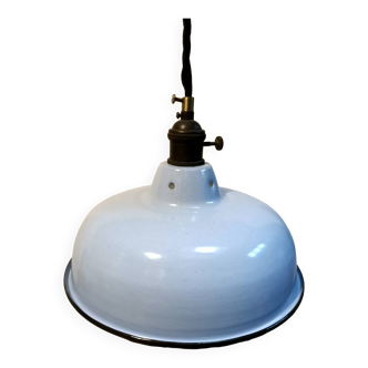 Vintage pendant light in Blue enameled sheet metal