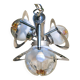 Pendant lamp, chandelier, chrome and Murano glass, Mazzega, Italy, 1960-70