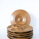 Set of 6 stoneware oyster plates, Beige & Brown, 1970