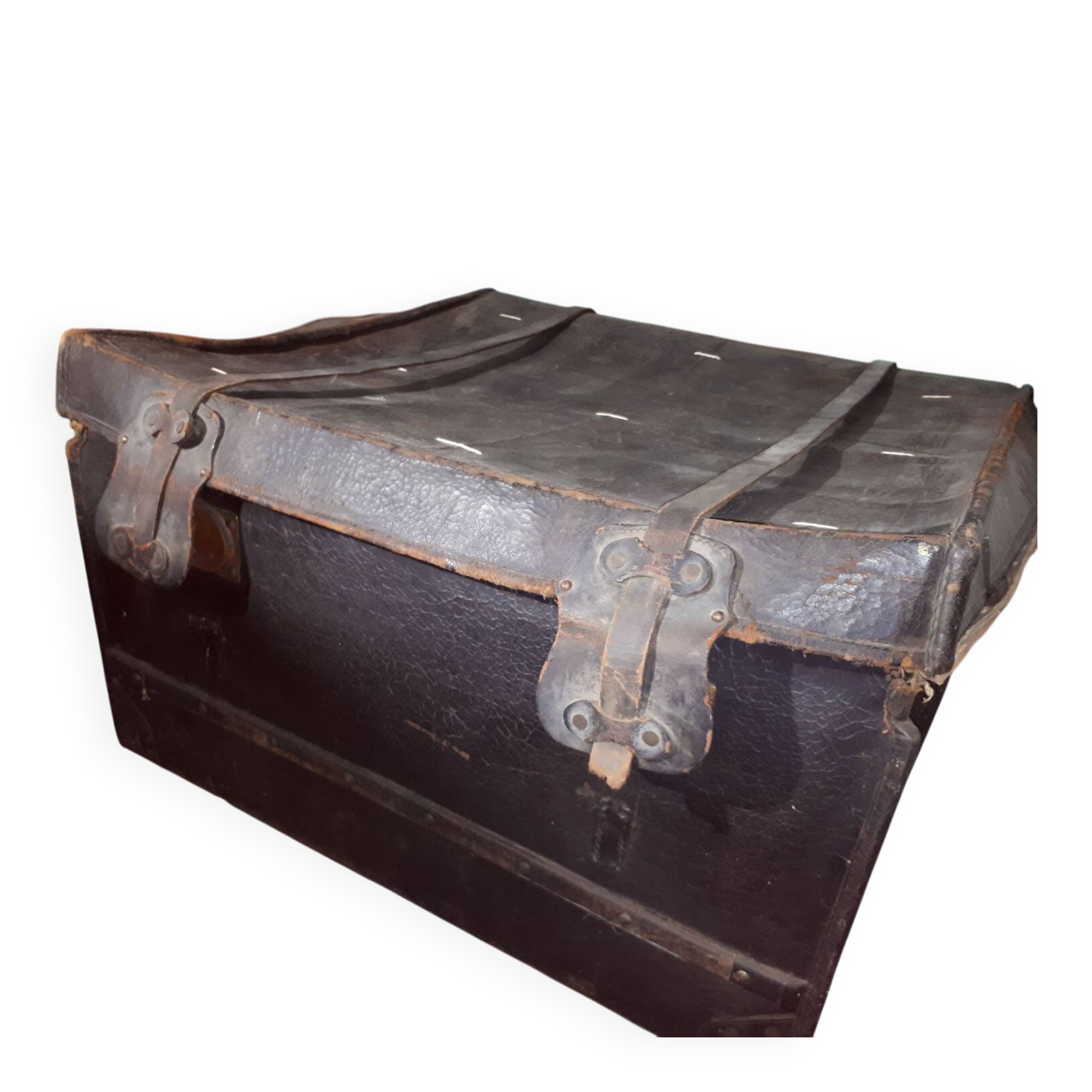 Old Leather and Wicker Travel Trunk
