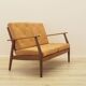 Danish oak sofa with leather upholstery, 1960s