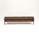 Rare vintage 4-seater rosewood Leolux sofa made in the 1960s