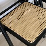 2 folding cane wood chairs
