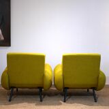Pair of low armchairs in 60s–70s style