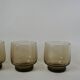 Lot de 4 verres à eau design en verre fumé années 70