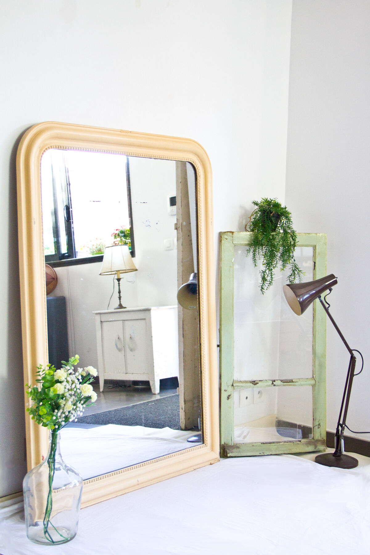 Beige trumeau mirror 100x137cm