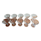 SET OF 10 FACETED GLASS CHAMPAGNE GLASSES