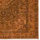 Vintage Hand-knotted Medallion Design Turkish Wool Area Rug Overdyed in Orange for Living Room